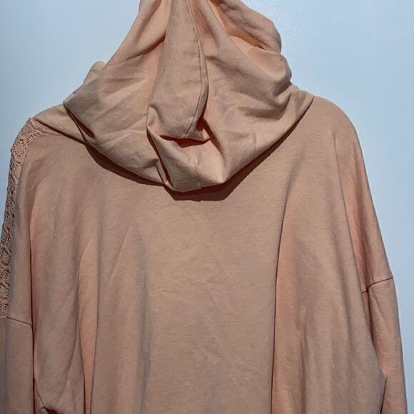 LC Lauren Conrad Women's Pink Lace Sweatshirt Hoodie Plus Size XXL - Picture 8 of 11